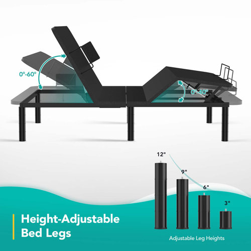 Alwyn Home Onycha Zero Gravity Adjustable Bed with Wireless Remote